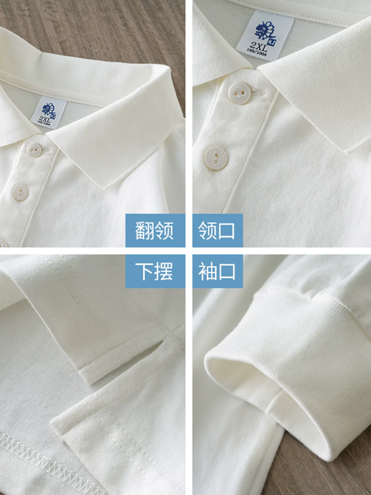 Áo sơ mi POLO cotton nguyên chất hạng nặng 320G dài tay dành cho nam mùa xuân và mùa thu kiểu Mỹ áo sơ mi màu trơn kiểu dáng rộng rãi áo nỉ có cổ thông thường