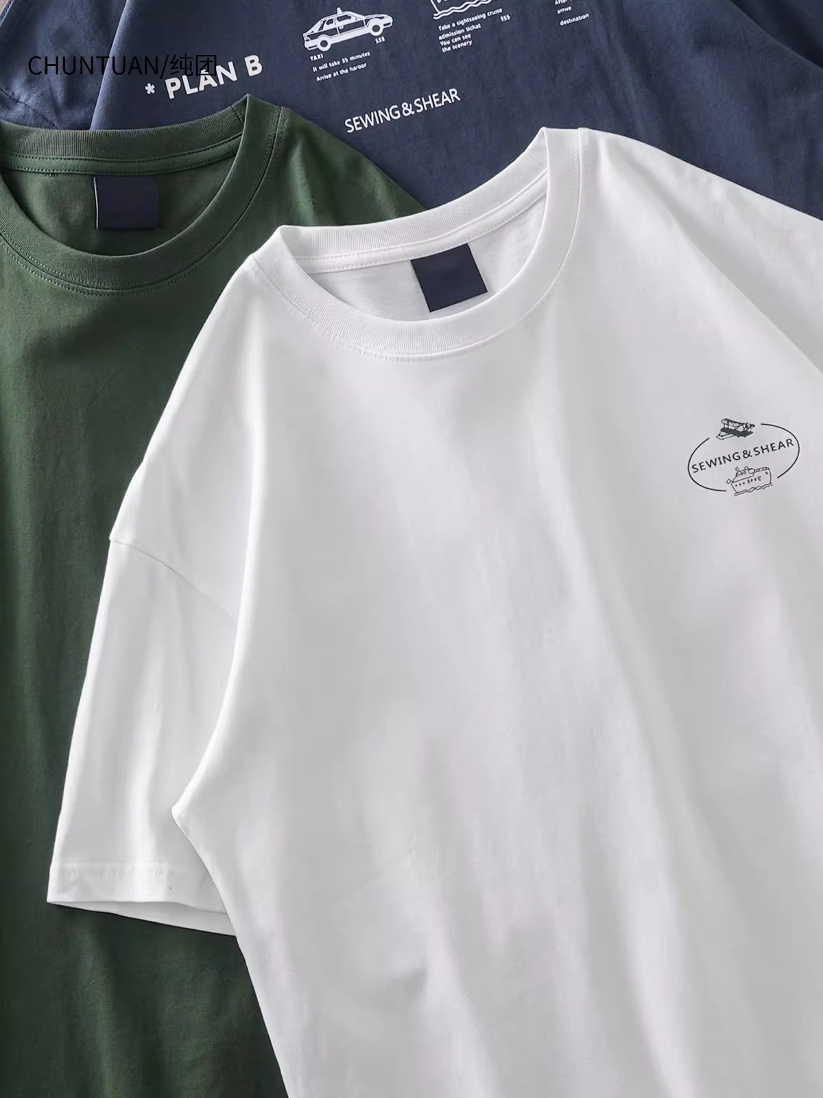 Áo thun nam tay ngắn hè 2024 chất liệu cotton 100%, kiểu dáng Mỹ thời thượng, in chữ, trọng lượng 260g, kiểu nửa tay