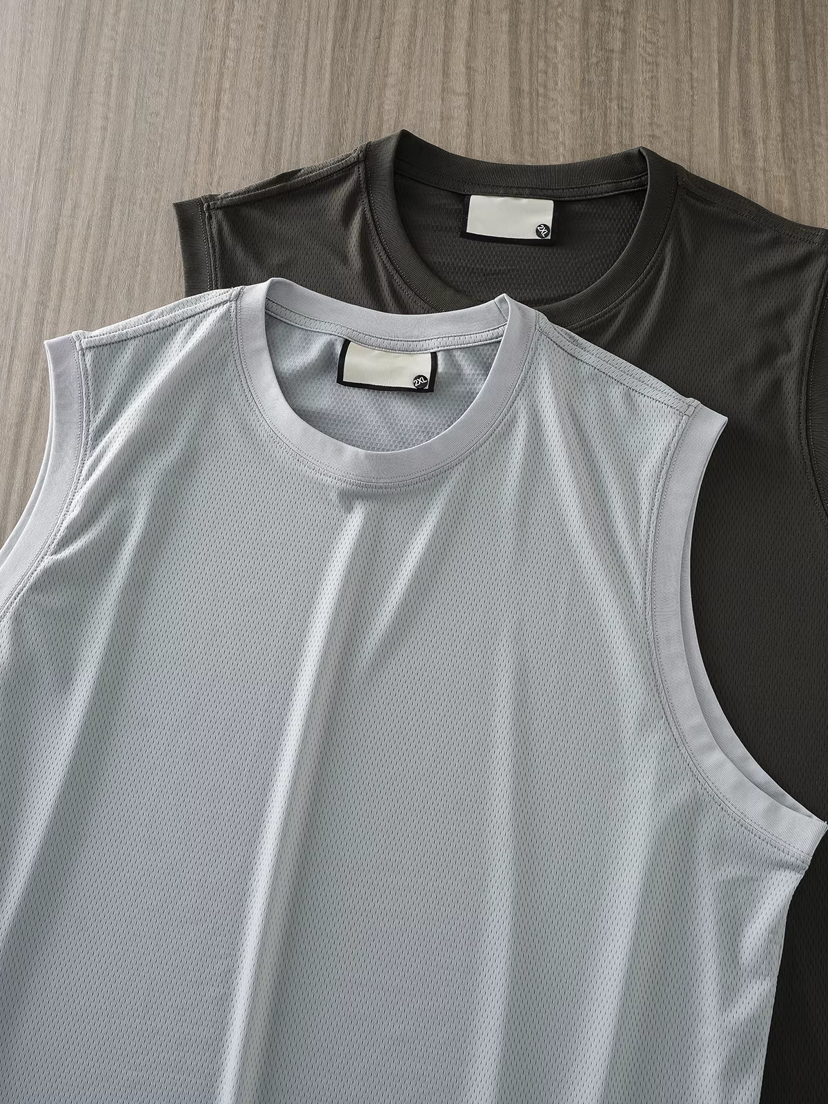 Áo thun không tay bằng vải lưới băng lụa dành cho nam, áo lót thể thao thoáng khí mùa hè, áo lót thể thao nhanh khô, áo vest cổ tròn dành cho nam