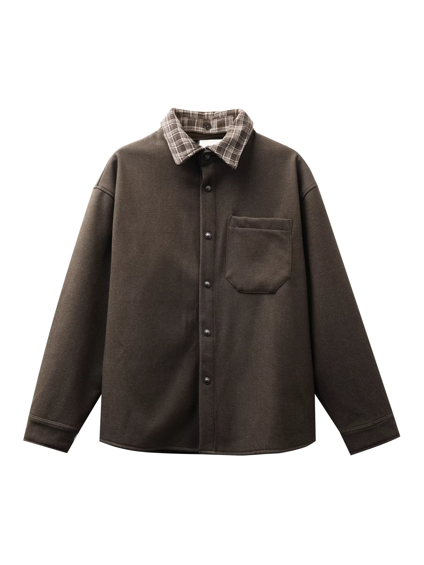 Áo khoác len nam 500G chất liệu len nguyên chất, kiểu dáng Mỹ, mùa thu đông, lót lông cừu, ấm áp, cổ áo kẻ caro cổ điển