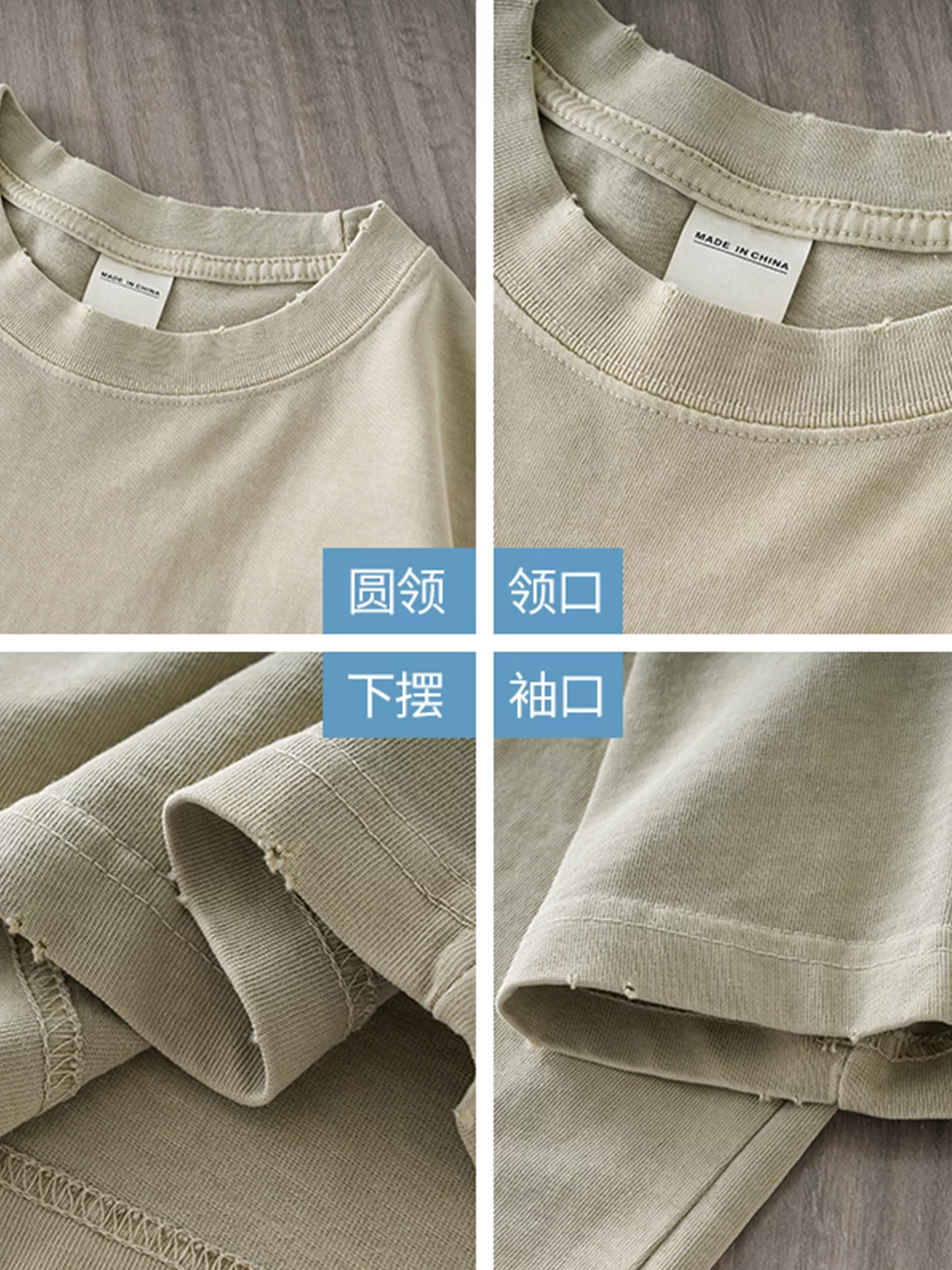 Áo thun cotton 100% dày dặn 300G, kiểu dáng cũ kỹ, tay ngắn, thời trang, thương hiệu Mỹ, phong cách retro cổ điển, dáng rộng, cổ tròn, mùa hè dành cho nam