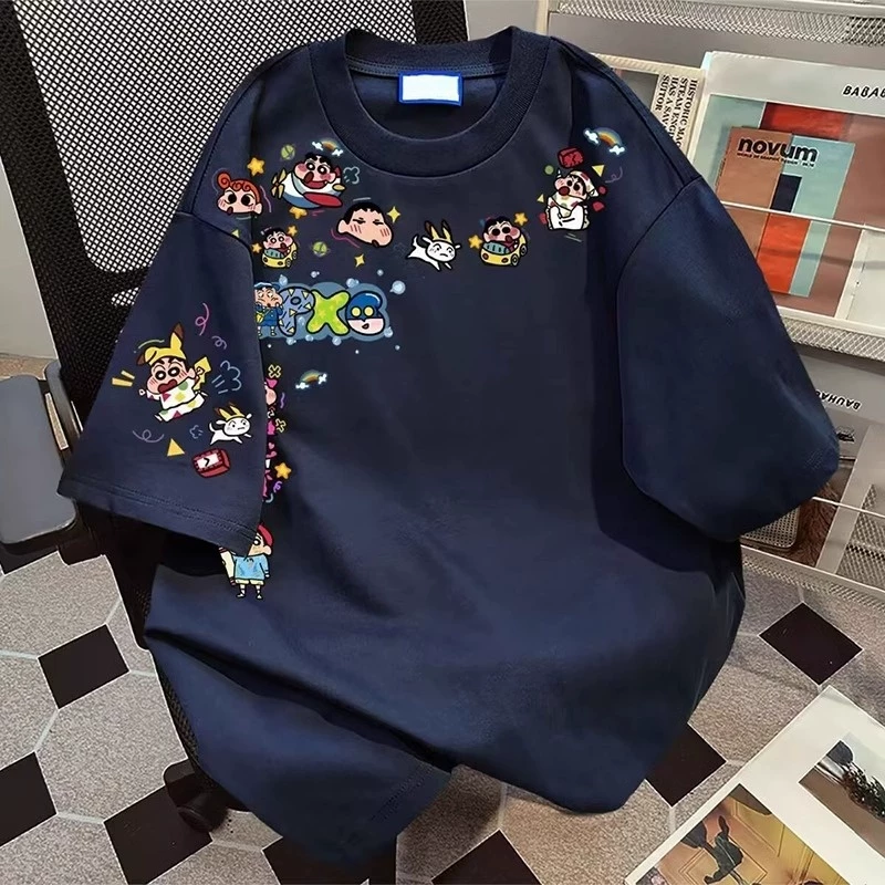 Outlet~ Áo thun ngắn tay in hình cặp đôi nam nữ mới thời trang thương hiệu xuất khẩu