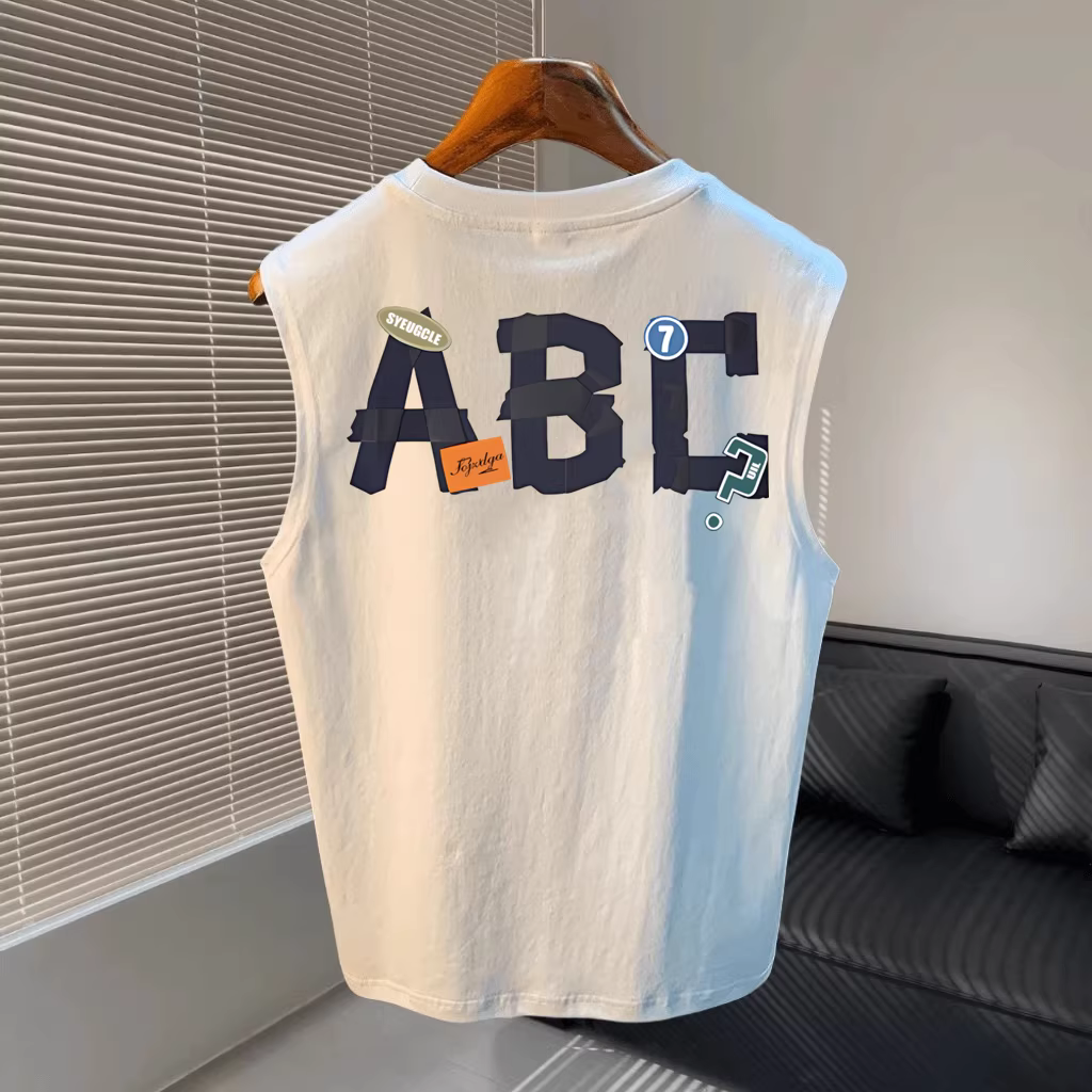 Outlet~ Thương hiệu xuất khẩu thanh lý hàng tồn kho mùa hè mới áo vest không tay unisex bằng cotton nguyên chất