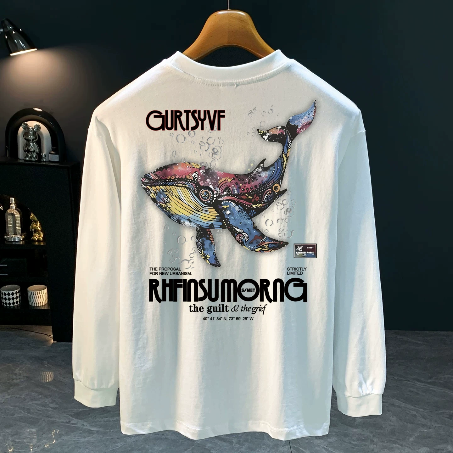 Outlet~ Hàng xuất khẩu thanh lý, áo thun dài tay đa năng thu đông mới chất cotton nguyên chất kiểu Mỹ cổ điển giá rẻ