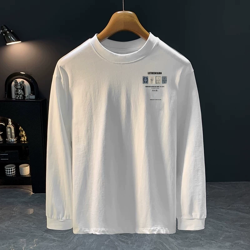 Áo thun cotton thu đông dáng rộng, kiểu Mỹ, hàng xuất khẩu, giá rẻ, chất liệu cotton nguyên chất, đa năng, tay dài