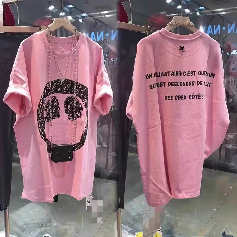 Áo thun nữ tay ngắn in họa tiết cotton nguyên chất kiểu Mỹ, hàng xuất khẩu, giá rẻ, thanh lý kho