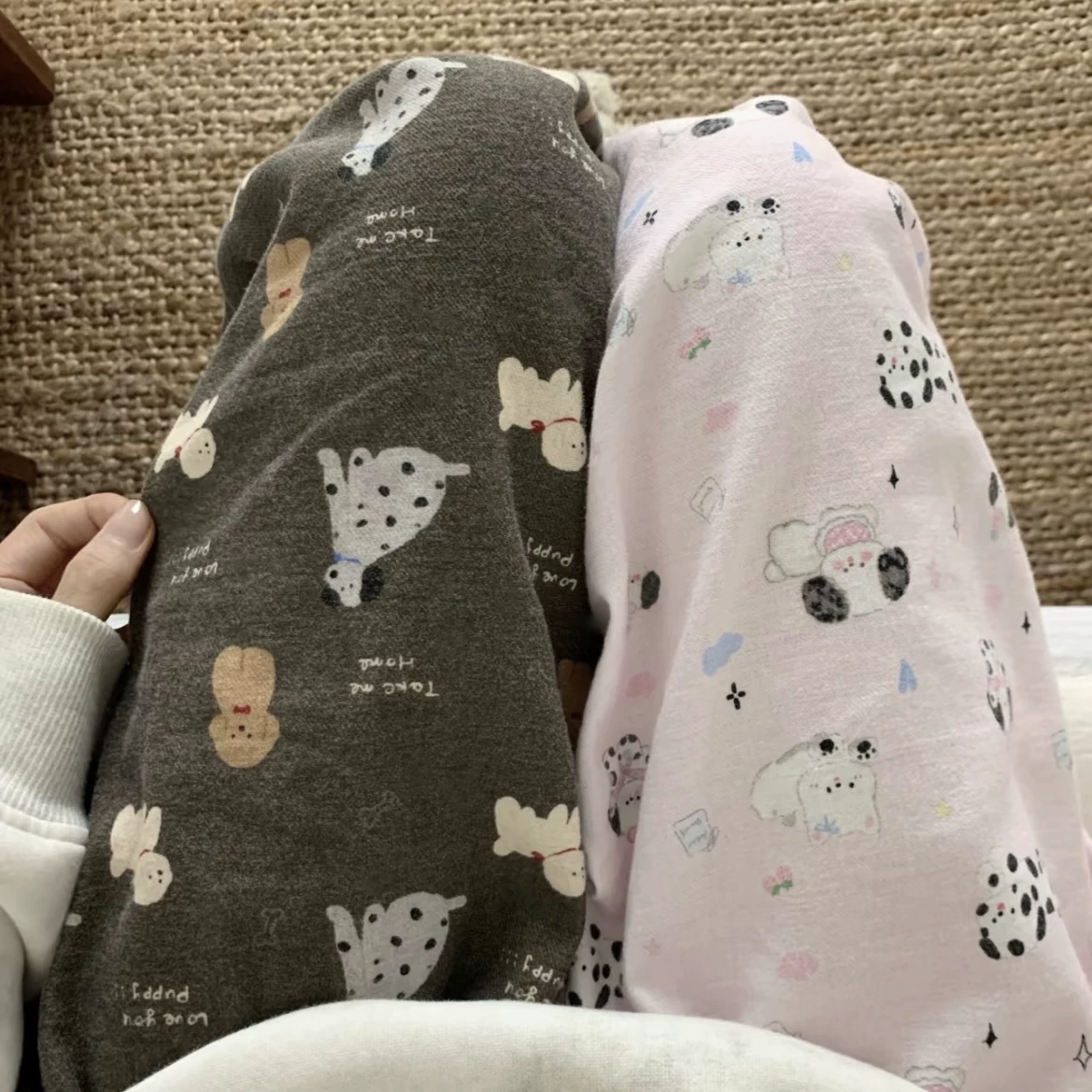 Outlet~ Quần ngủ mềm mại và dễ thương dành cho nữ, phong cách mùa thu mới, quần dài mặc ở nhà thân thiện với làn da, quần đi bộ thoải mái.