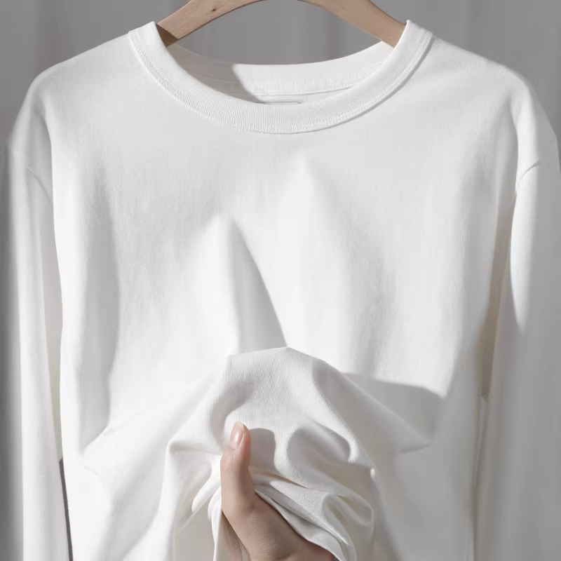 Áo thun cotton trơn tay dài chất lượng cao, hàng xuất khẩu, giá rẻ, đa năng, mùa thu mới