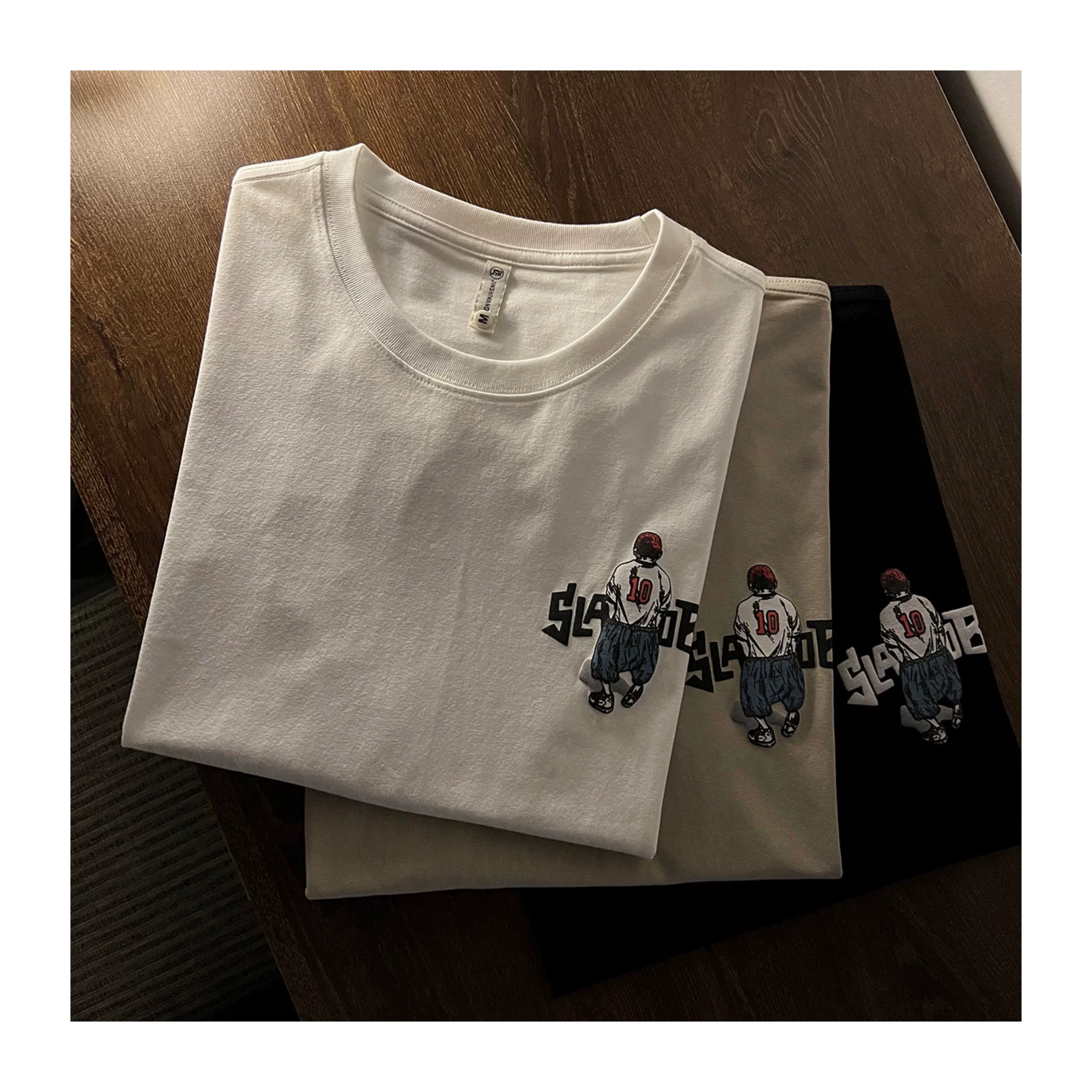 Xả kho hàng ngoại thương ~ Áo thun cotton nguyên chất đa năng, kiểu dáng mới mùa hè, unisex, tay ngắn, thiết kế in họa tiết, chất liệu mềm mại, kiểu dáng rộng rãi, thoải mái.