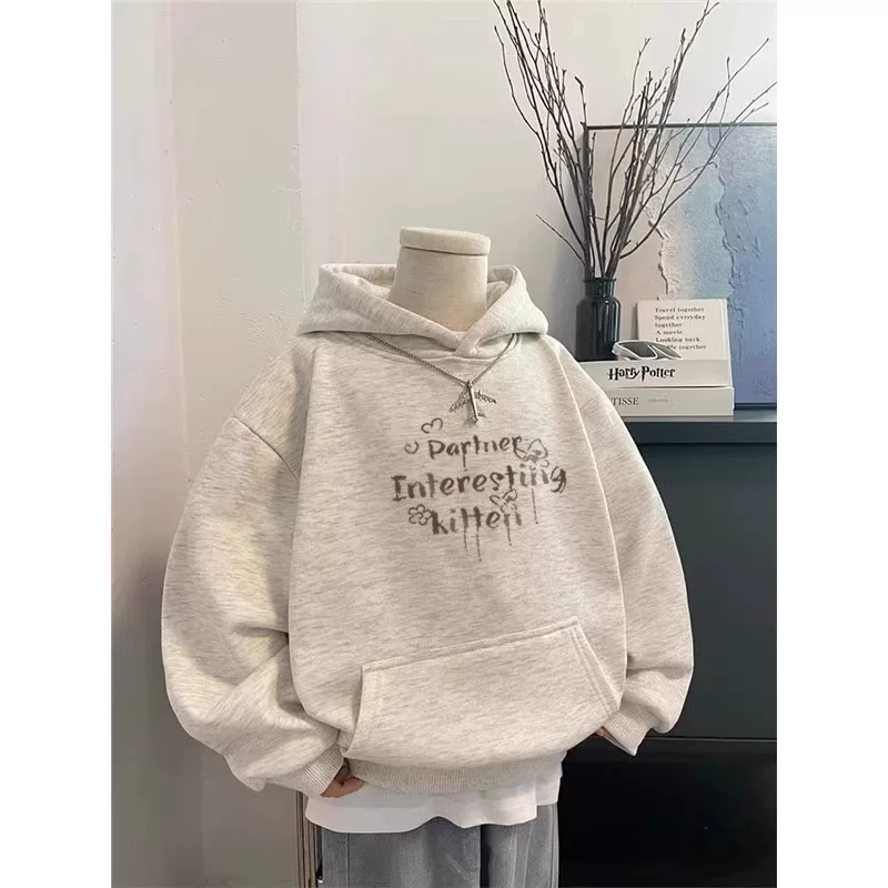 Áo khoác nỉ có mũ thời trang đa năng, lót lông cừu, hàng xuất khẩu, giá rẻ, mùa thu đông, dành cho nữ