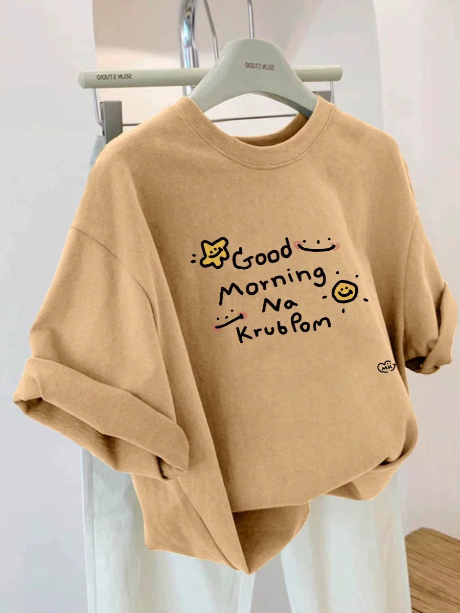 Xả kho hàng xuất khẩu dư thừa ~ Áo thun unisex tay ngắn chất liệu cotton nguyên chất, kiểu dáng rộng rãi, phong cách thời trang mùa hè mới