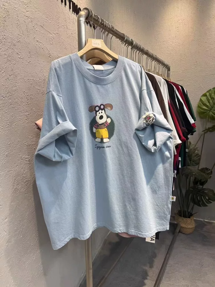 Outlet~ Hàng xuất khẩu thanh lý, áo thun cotton 100% tay ngắn đa năng, thời trang mới mùa hè dành cho nam và nữ, giá hời