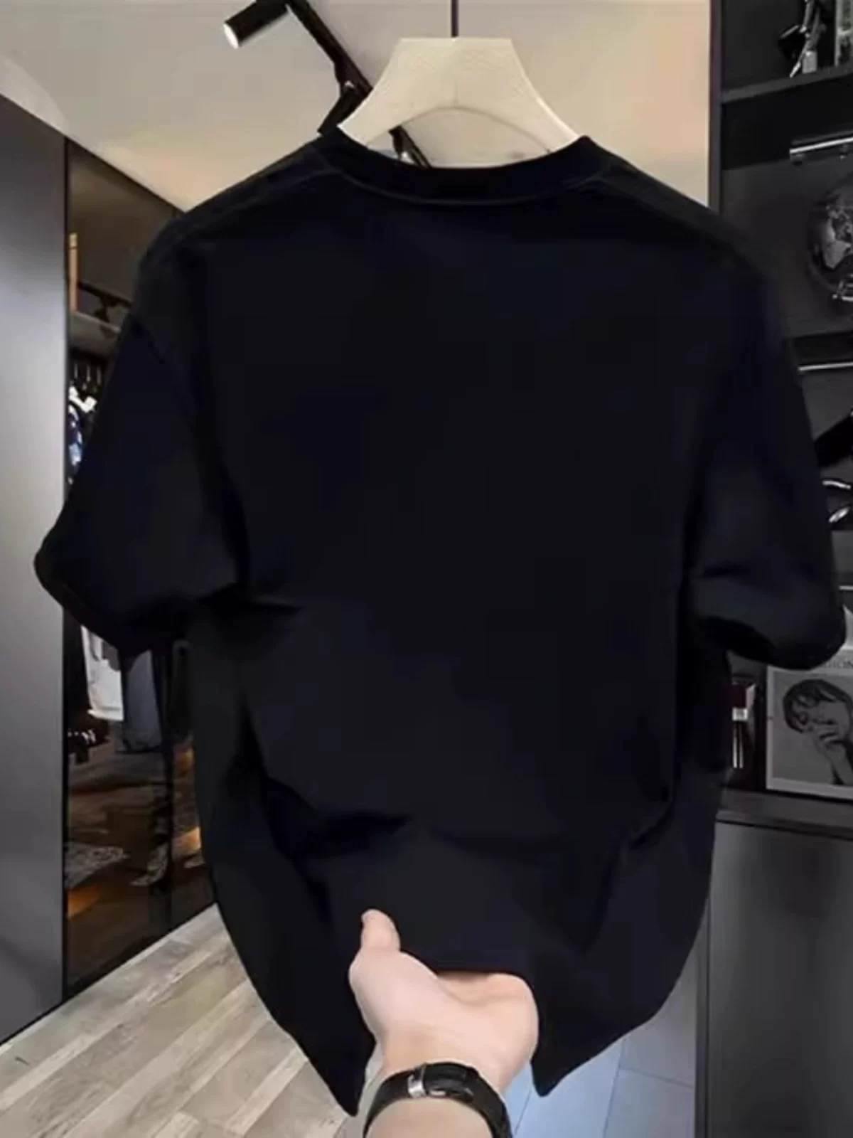 Đồ xuất khẩu dư thừa ~ Áo thun cotton dày xuất khẩu, đã cắt mác, rút hàng, dành cho nam, kiểu dáng rộng rãi đa năng mùa hè, áo cặp ngắn tay
