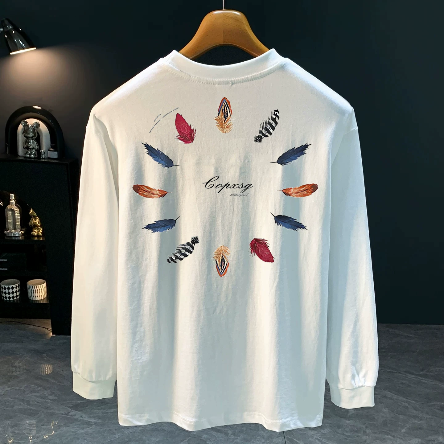 Outlet~ Hàng xuất khẩu thanh lý, áo thun cotton nguyên chất cổ điển, mới, mùa thu, kiểu dáng thường ngày, tay dài dành cho nam và nữ
