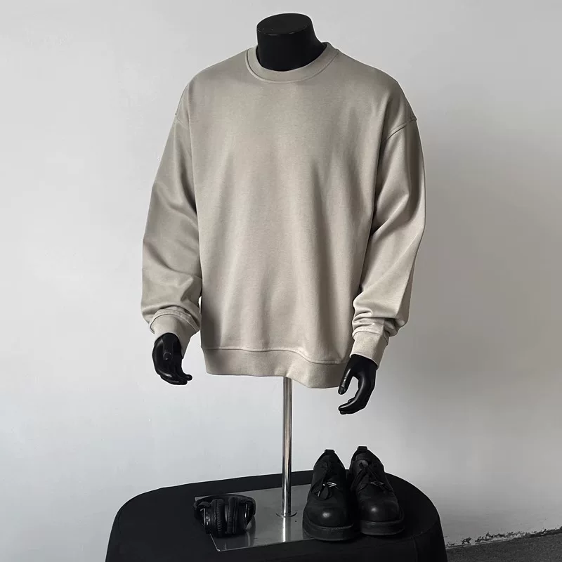 Đồ xuất khẩu dư thừa ~ Áo thun cổ tròn trơn màu, dáng rộng, unisex, chất liệu mềm mại, xuất xưởng sớm mùa thu