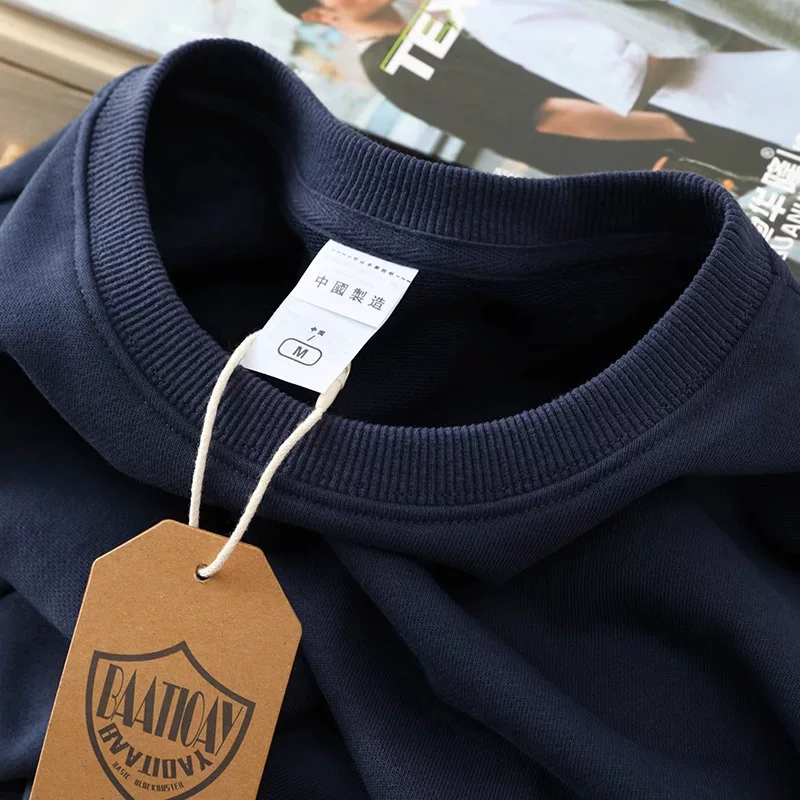 Xả kho ngoại thương~ Cửa hàng giảm giá, áo nỉ trơn màu mùa xuân thu, áo len unisex đa năng cho cặp đôi mùa đông.