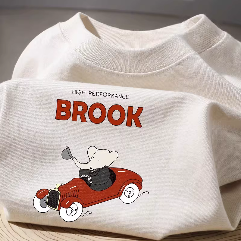 Áo thun cotton in họa tiết tay ngắn, hàng xuất khẩu, giá rẻ, đa năng, mẫu mới, chất liệu cotton nguyên chất