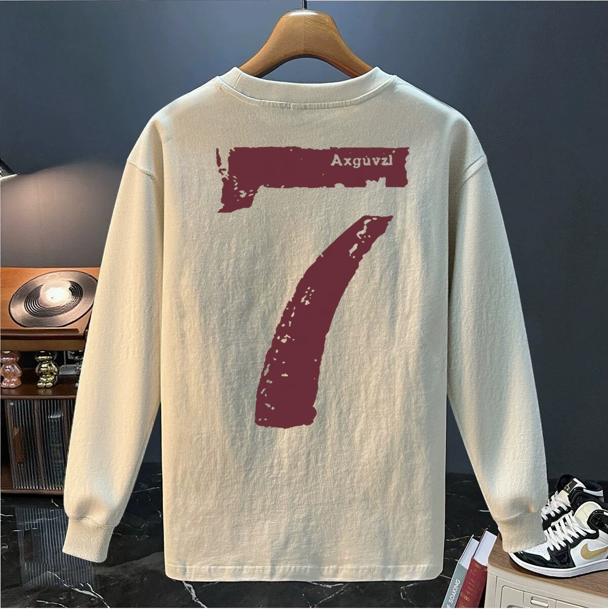 Outlet~ Hàng xuất khẩu thanh lý, áo thun cotton nguyên chất cổ điển, mới, mùa thu, kiểu dáng thường ngày, tay dài dành cho nam và nữ