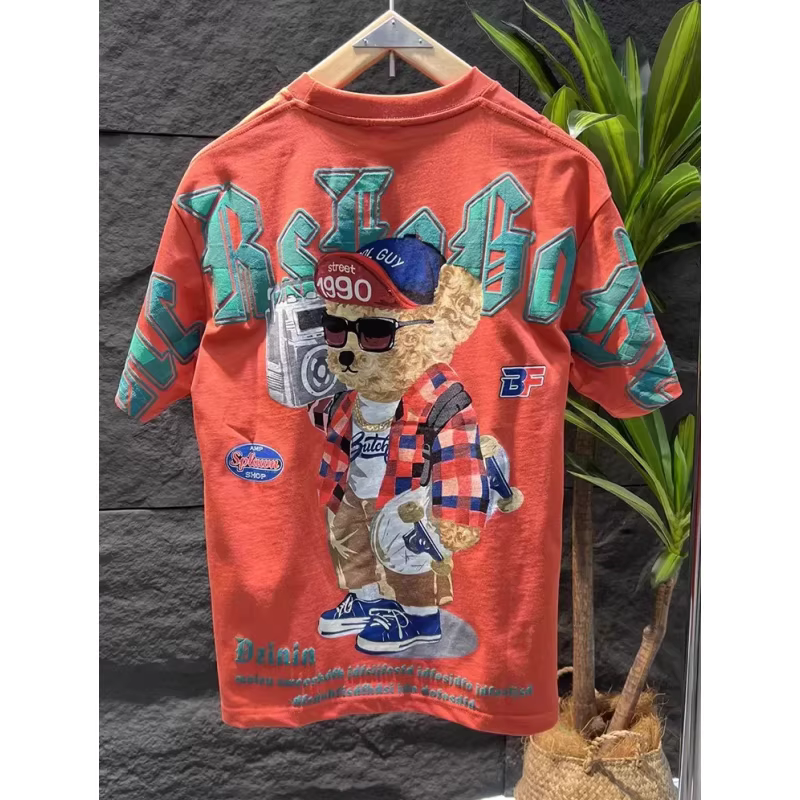 Giảm giá đặc biệt~ Hàng xuất khẩu dư thừa của các thương hiệu nổi tiếng, áo thun ngắn tay kiểu Mỹ thời trang, thiết kế mới dành cho các cặp đôi, giảm giá.