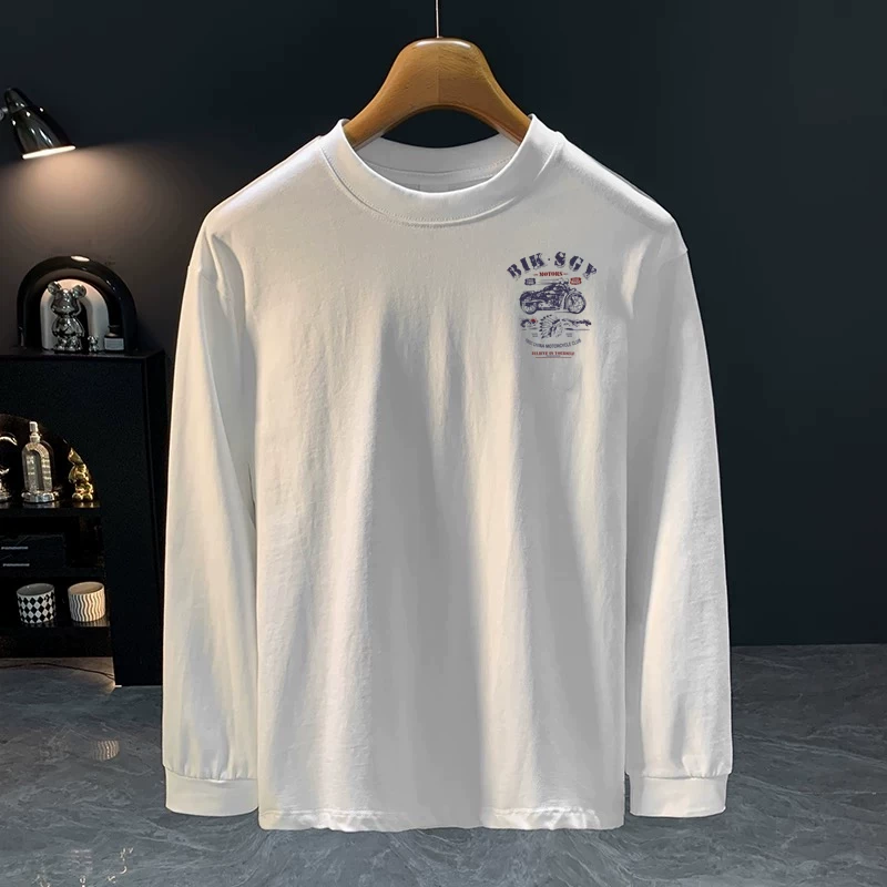 Outlet~ Hàng xuất khẩu thanh lý, áo thun cotton thuần chất mới mùa thu đa năng, kiểu dáng thường ngày, tay dài dành cho nam và nữ