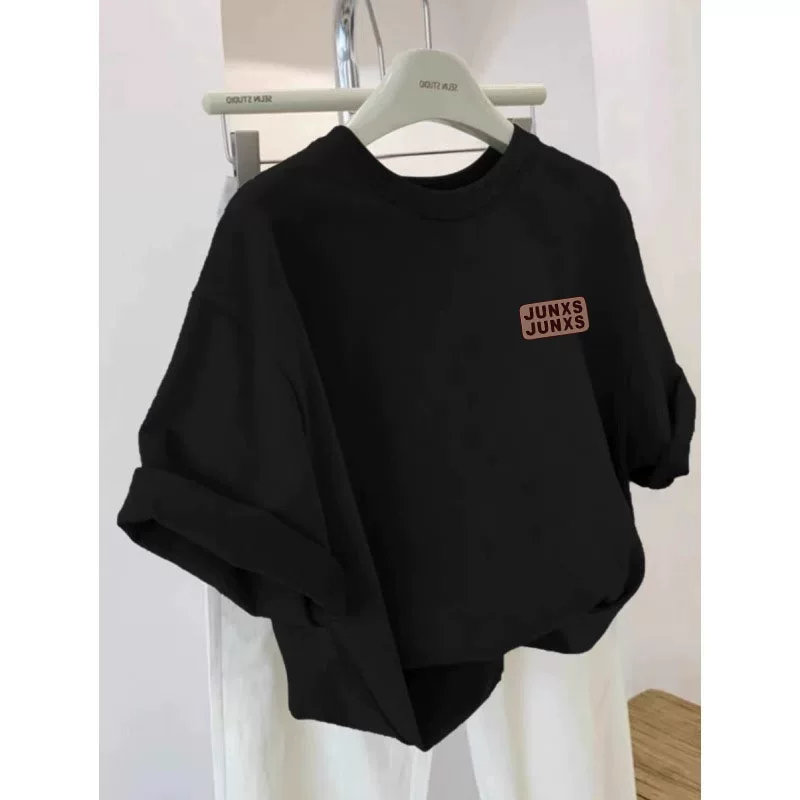 Xả kho hàng hiệu~ Hàng tồn kho xuất khẩu, hàng xuất khẩu cắt mác, áo thun cotton nguyên chất mùa xuân/hè mới, unisex, cặp đôi, đa năng, dáng rộng, tay ngắn