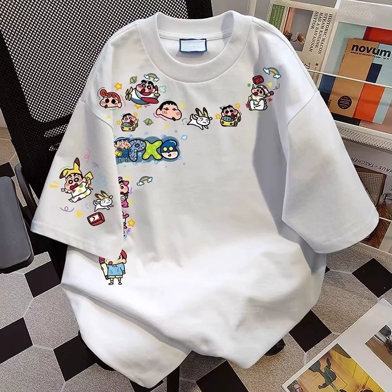 Outlet~ Áo thun ngắn tay in hình cặp đôi nam nữ mới thời trang thương hiệu xuất khẩu