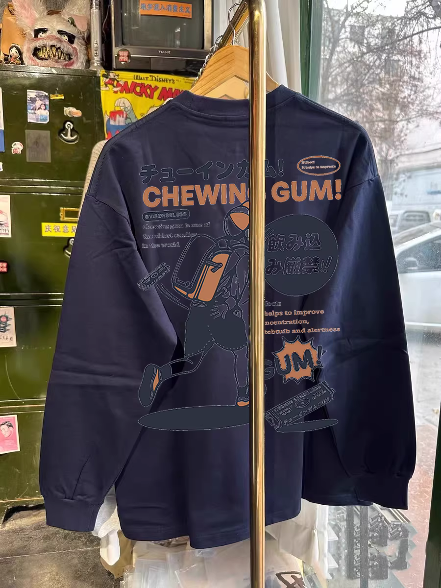 Outlet~ Hàng xuất khẩu giảm giá, áo thun dài tay dáng rộng chất liệu cotton nguyên chất mới mùa thu dành cho cả nam và nữ