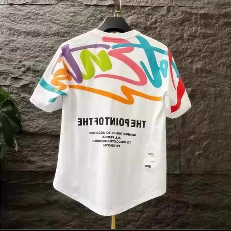 Hàng thanh lý đặc biệt~ Áo thun tay ngắn unisex đa năng, kiểu dáng mới thời thượng, chất lượng cao, hàng xuất khẩu dư thừa, giảm giá