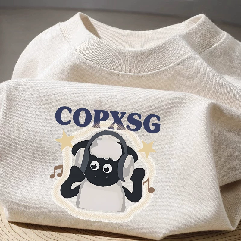 Giảm giá đặc biệt~ Hàng xuất khẩu dư thừa, áo thun cotton nguyên chất in họa tiết, kiểu dáng rộng rãi, thời trang mùa hè, giảm giá