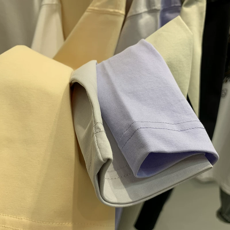 Outlet~ Hàng xuất khẩu thanh lý, áo thun cotton nguyên chất màu trơn giảm giá, kiểu dáng đa năng, mặc thường ngày, tay dài, mùa thu mới