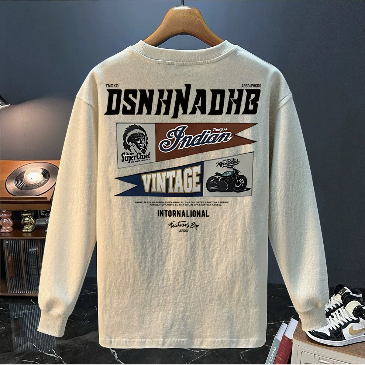 Outlet~ Hàng xuất khẩu thanh lý, áo thun cổ tròn dài tay đa năng thu đông chất cotton nguyên chất cổ điển