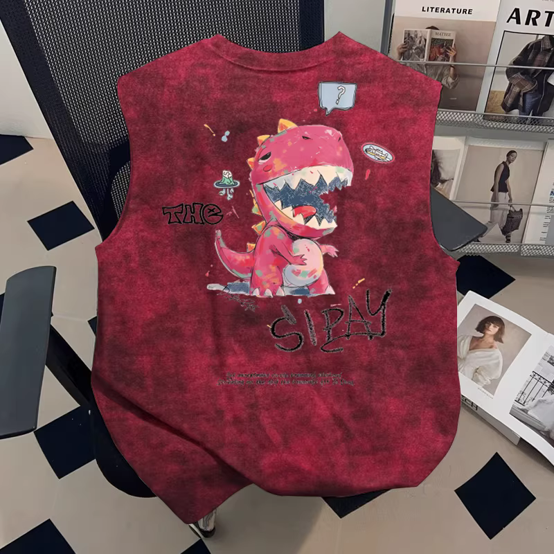 Áo gile nhuộm chàm thời trang kiểu mới mùa hè dành cho nam, hàng xuất khẩu thanh lý tại cửa hàng Outlet~