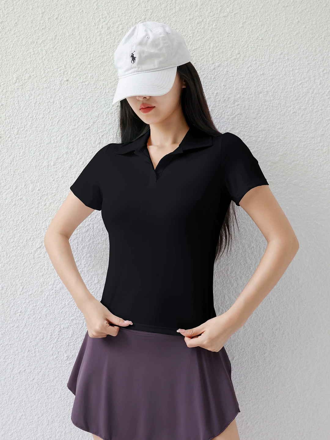 [Phong cách tương tự như Dong Jie] Áo thun polo dài ngang vai Jiuma dành cho nữ mùa hè quần vợt cầu lông mặc áo thể thao