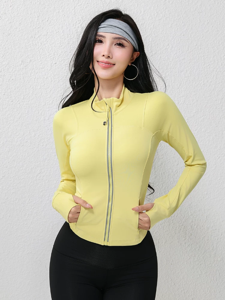 Áo khoác tập yoga Jiumai Yipin dành cho nữ 2026 Thu/Đông Mới Slim Fit Thể thao Top Pilates Fitness Wear.