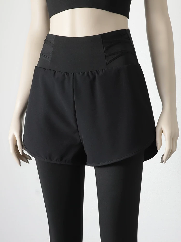 Quần short thể thao hai trong một Jiumai Yipin chống lộ hàng, quần tập yoga chạy bộ, quần tập yoga cạp cao, quần áo thông thường thoáng khí, nhanh khô