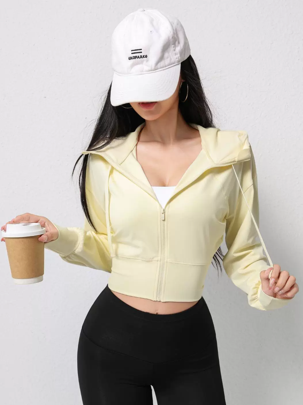 Áo khoác thể thao thông thường mùa thu mới của Jiumai Yipin dành cho nữ tập yoga dài tay tập chạy bộ ngoài trời áo tập thể dục