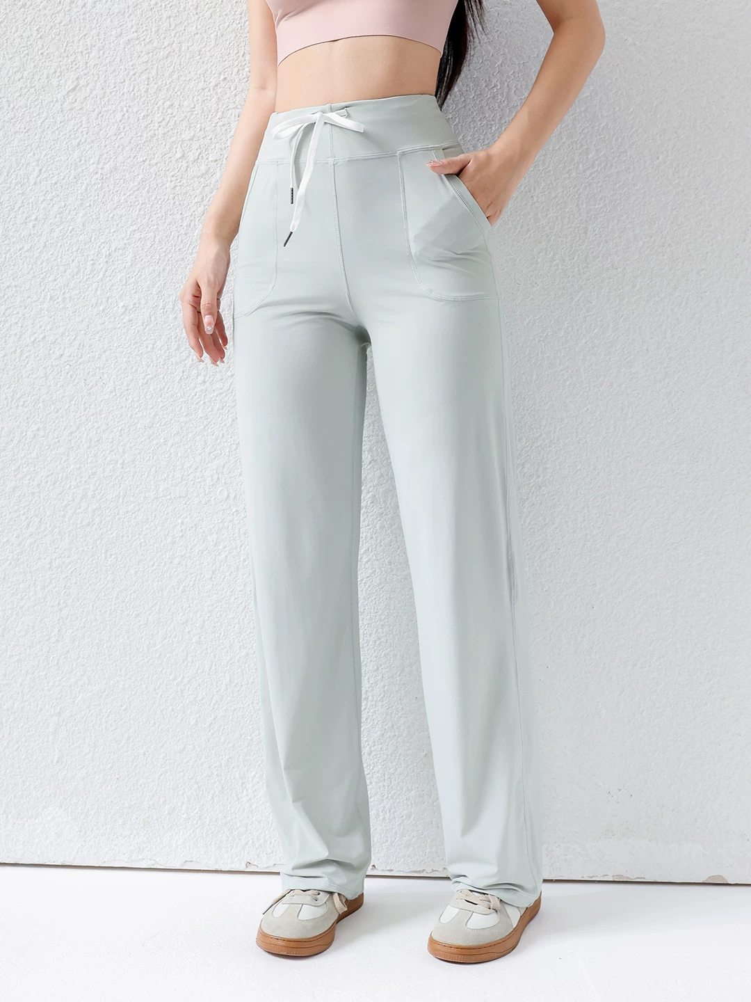 Jiumai Premium Ice Silk Quần chống nắng mùa hè mỏng 2026 Mới dáng rộng thẳng mát mẻ tập thể dục Yoga Quần thể thao