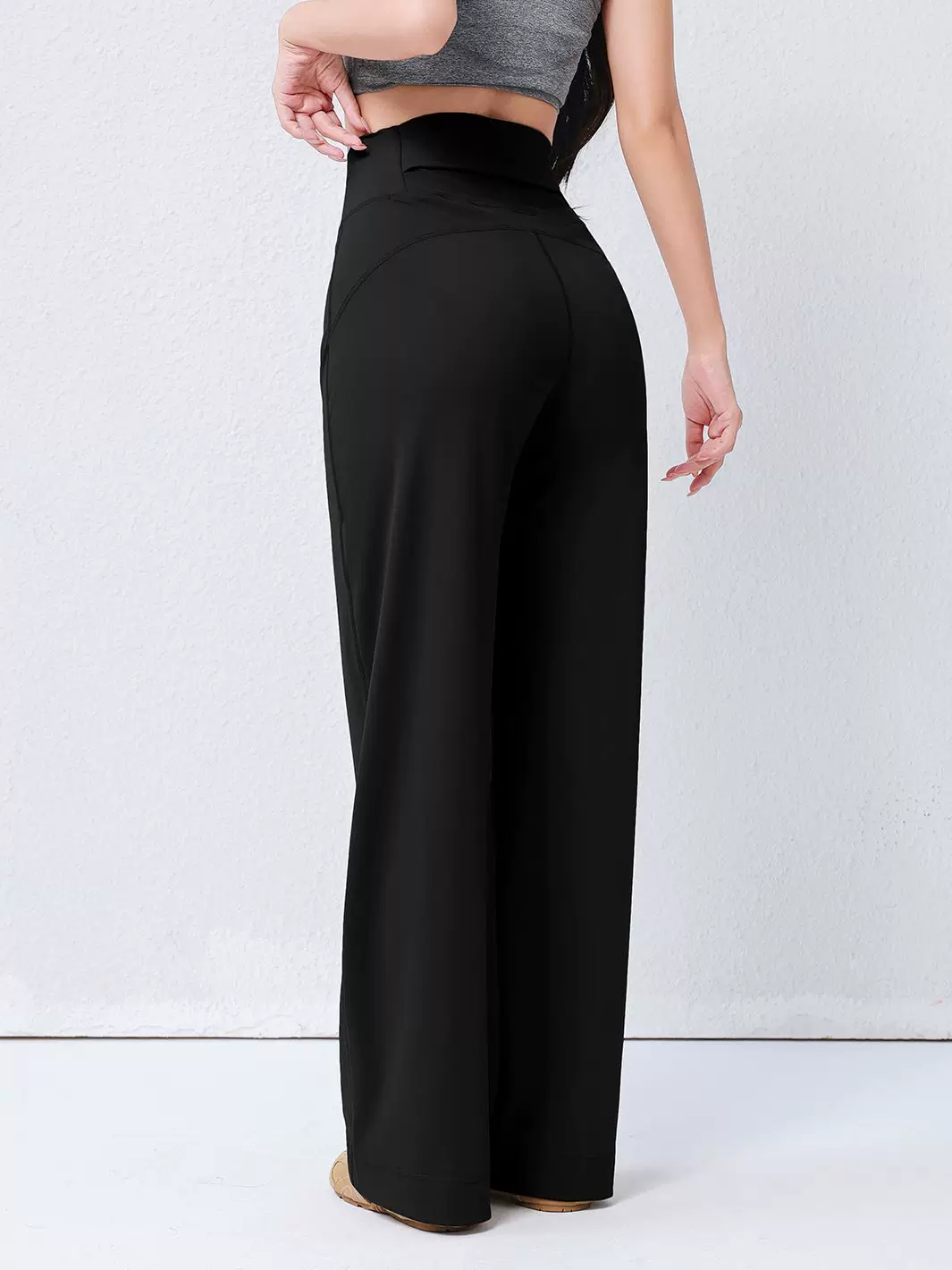 Quần yoga ống rộng Jiumai Yipin cạp cao, ôm bụng, dáng rộng, quần thể thao giảm béo, quần dài tập Pilates mùa thu 2026