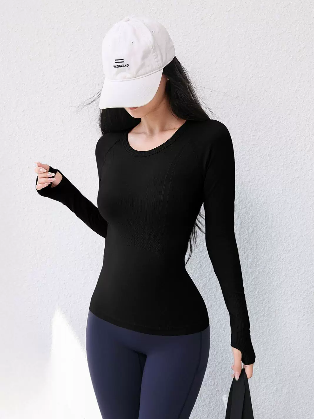 Jiumai Premium Yoga Wear Cổ Tròn Slim Fit Độ Đàn Hồi Cao Giảm Béo Thể Thao Dài Tay 2026 Lớp Đế Chạy Bộ Áo Phông Mới.