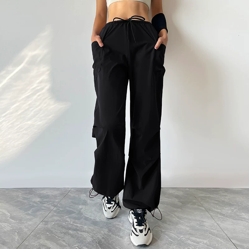 Quần thể thao nữ, quần dài chạy bộ ngoài trời, dáng rộng, tôn dáng, quần tập luyện thể dục, mẫu mới 2026.