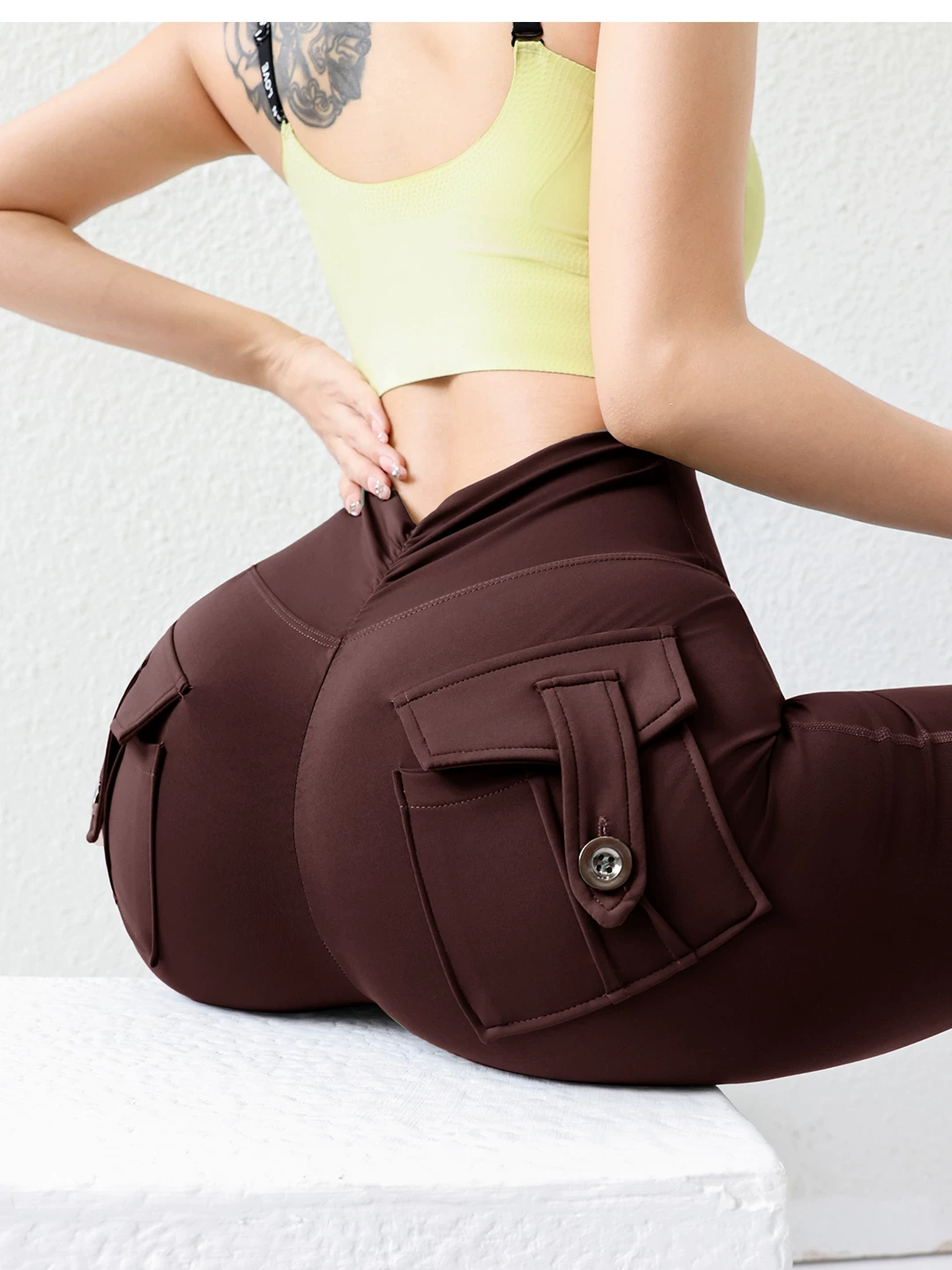 Quần tập yoga mông đào ngoại thương dành cho nữ, quần tập thể dục nhanh khô nâng mông, quần dài thể thao phong cách Âu Mỹ, quần cargo, mẫu mới mùa thu.