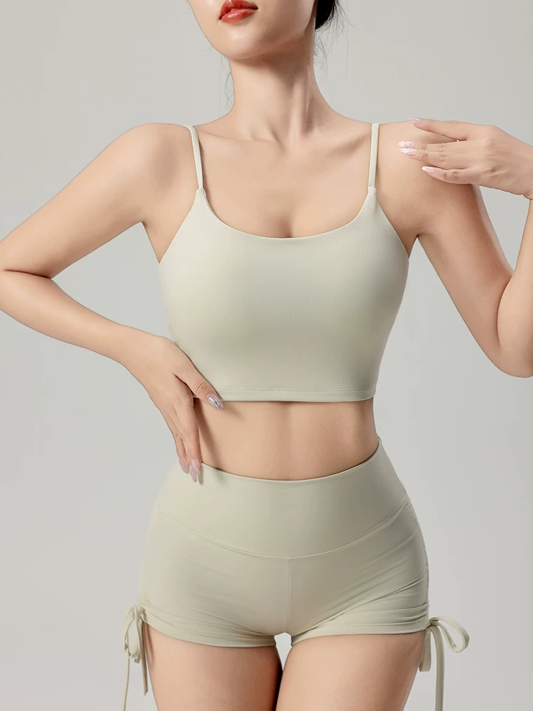 Áo ngực thể thao tích hợp đệm ngực cường độ cao, thiết kế lưng chéo, chống sốc, nâng ngực, áo tập gym nhanh khô, đồ tập yoga dành cho nữ