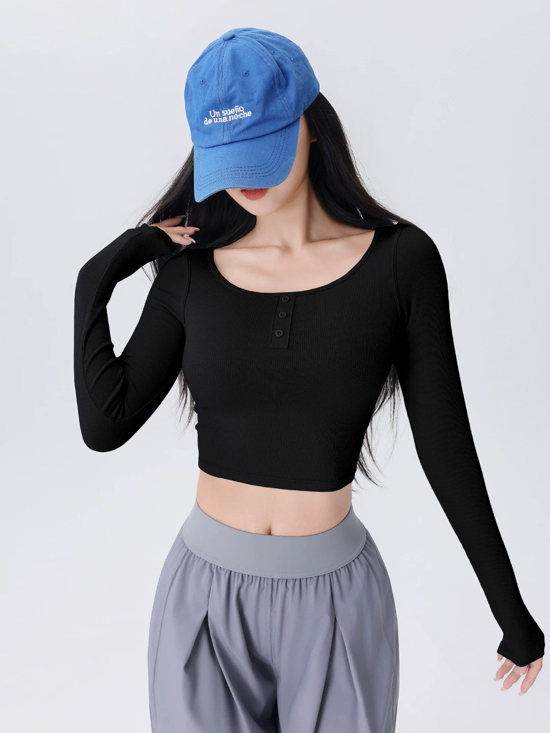 Áo thể thao nữ dệt gân, kiểu dáng ôm sát, mới mùa thu 2026, thích hợp tập yoga, chạy bộ, tập luyện thể dục.