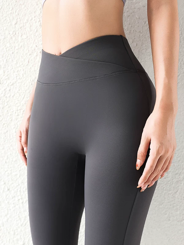 Quần tập yoga cho nữ, quần tập thể dục chống cuộn tạo cảm giác như không mặc, quần legging nâng mông cạp cao, quần thể thao chạy bộ mặc ngoài, không có đường may lộ liễu.