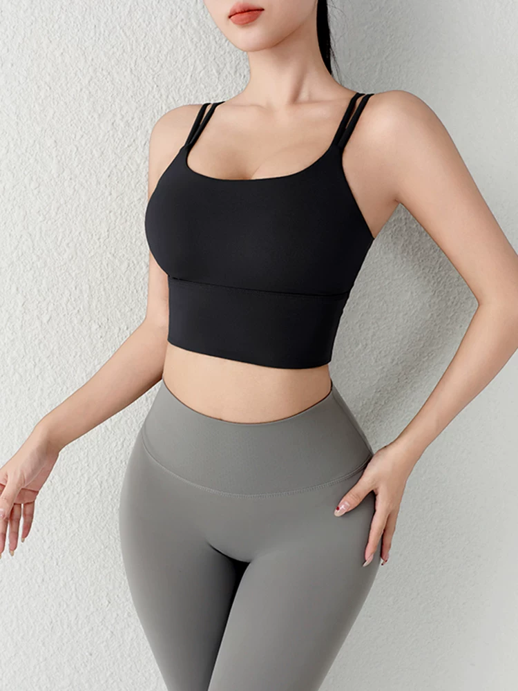 Áo ngực thể thao đa năng, áo hai dây chống sốc, miếng đệm ngực cố định, áo tập yoga chạy bộ, áo ngực thể thao