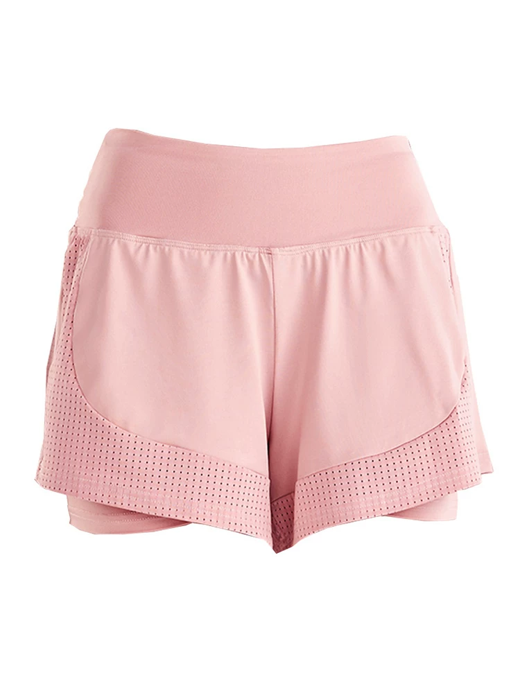 Quần short thể thao nữ Jiumai Yipin chống lộ hàng, rộng rãi, nhanh khô, thoáng khí, cạp cao, chạy bộ, tập yoga, tập thể dục mùa hè