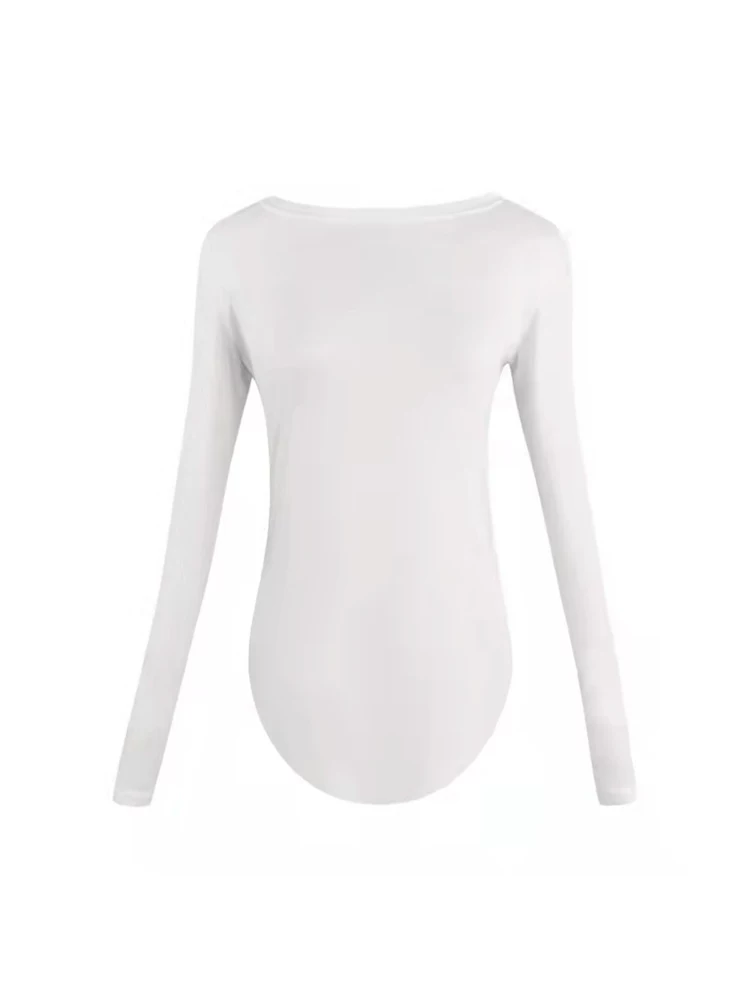 Áo thun thể thao nữ dài tay mùa xuân thu mỏng, chất liệu co giãn ôm sát, nhanh khô, thích hợp tập yoga, chạy bộ, tập luyện.