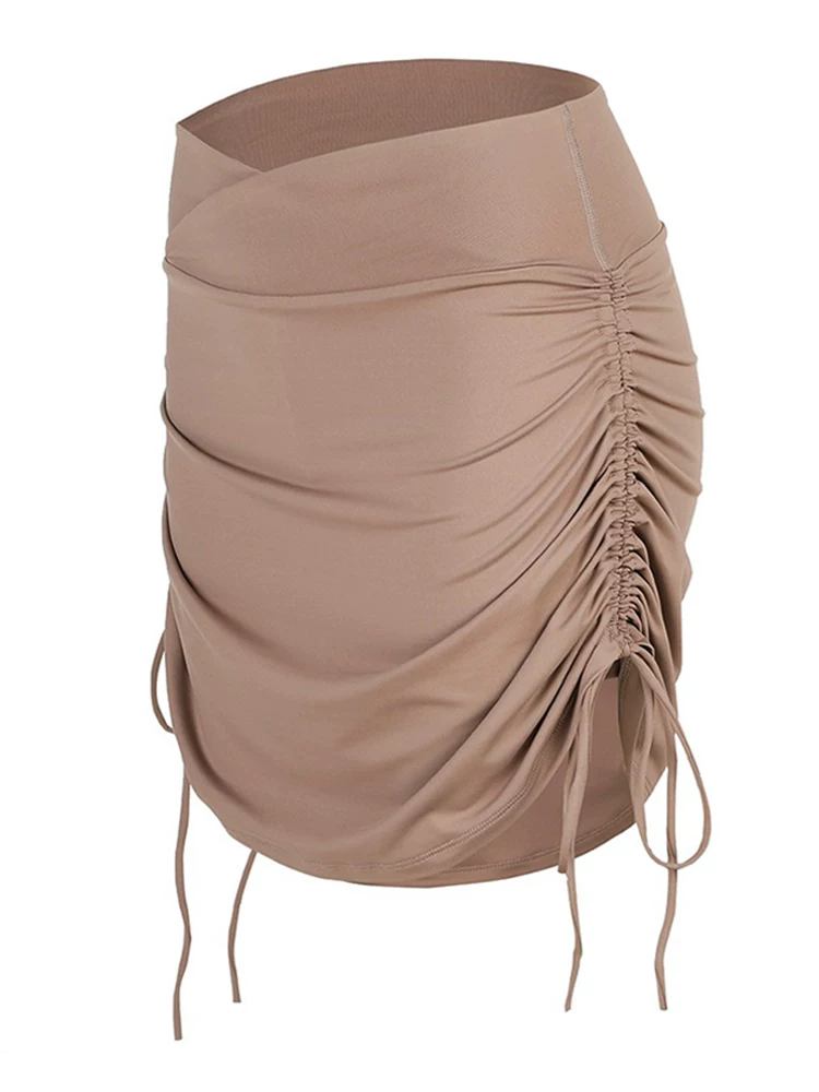 Váy ôm hông gợi cảm, váy ngắn thể thao dây rút cho cô nàng nóng bỏng, váy tập thể dục chạy bộ giả hai mảnh nhanh khô, chống lộ hàng, ôm sát cơ thể.