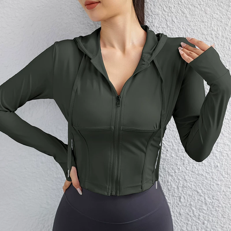 Áo khoác thể thao Lulu, áo khoác có khóa kéo, áo hoodie dài tay, áo tập yoga nữ, trang phục thể thao ngoài trời, chạy bộ, tập luyện.