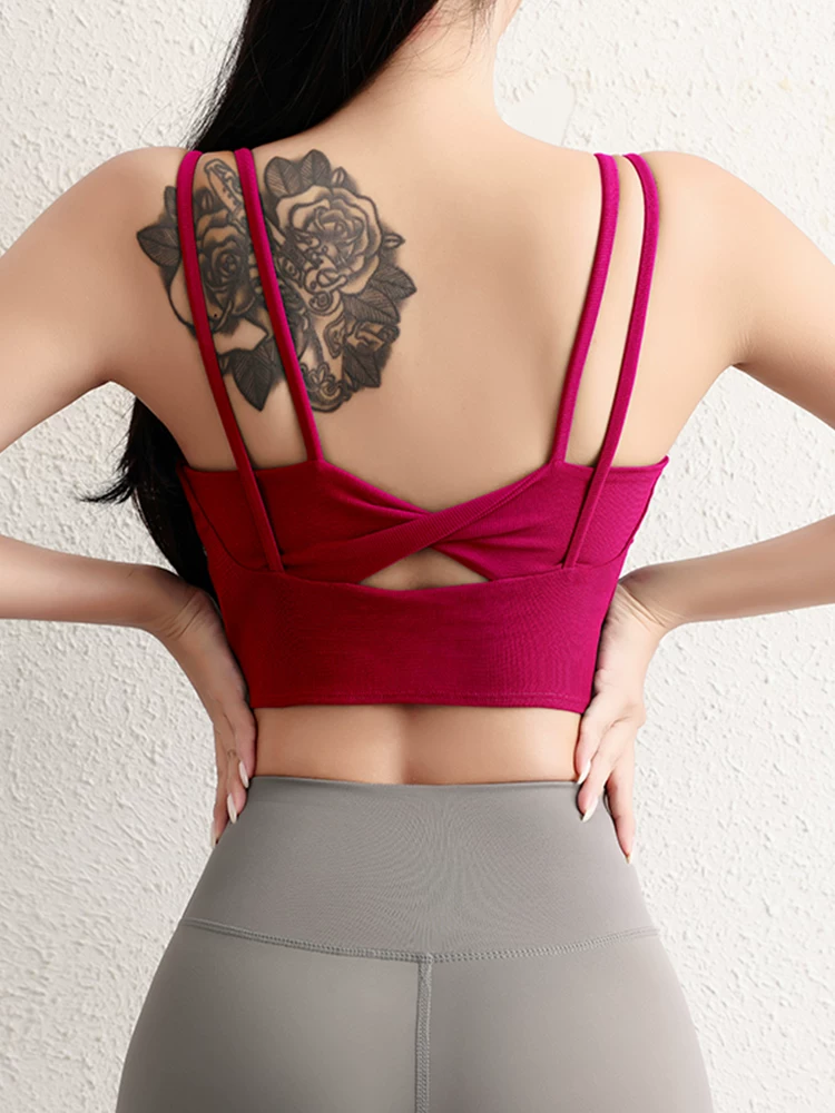 Áo ngực thể thao lưng đẹp, áo ngực liền thân, lớp lót, nâng ngực, chống sốc, nhanh khô, dùng cho chạy bộ, tập thể dục, tập yoga.